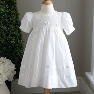 Strasburg Dress Smocked White Size 24 Month Special Occasion Flower Girl NWT